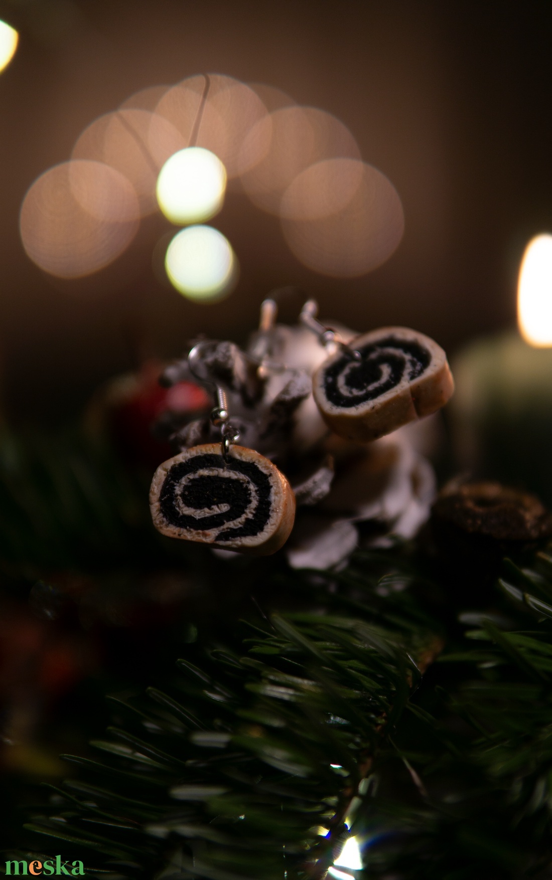 Mákos bejgli fülbevaló - ékszer - fülbevaló - fülékszer - Meska.hu