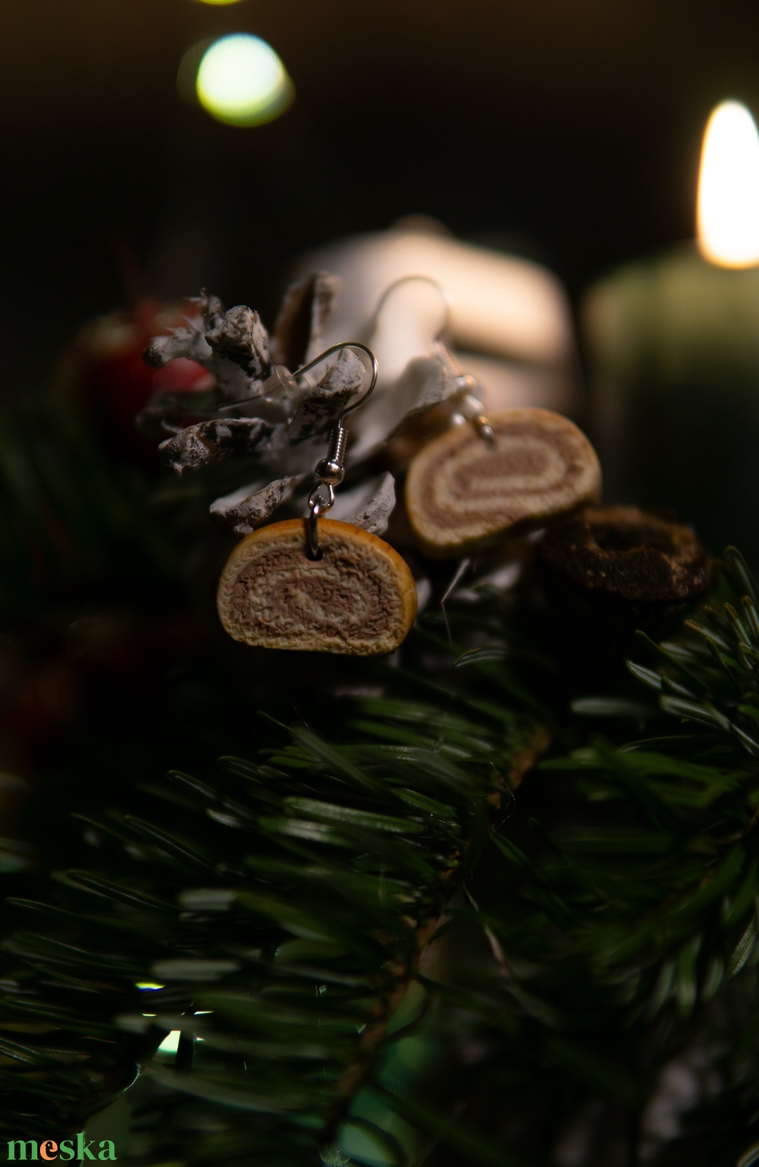 Diós bejgli fülbevaló - ékszer - fülbevaló - fülékszer - Meska.hu