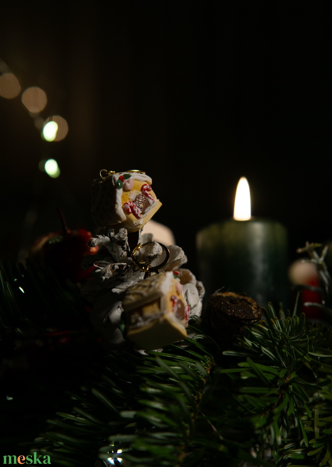 Apró mézeskalács házikó fülbevaló  - ékszer - fülbevaló - lógó fülbevaló - Meska.hu