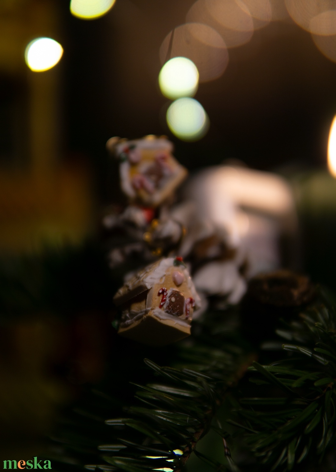 Apró mézeskalács házikó fülbevaló  - ékszer - fülbevaló - lógó fülbevaló - Meska.hu