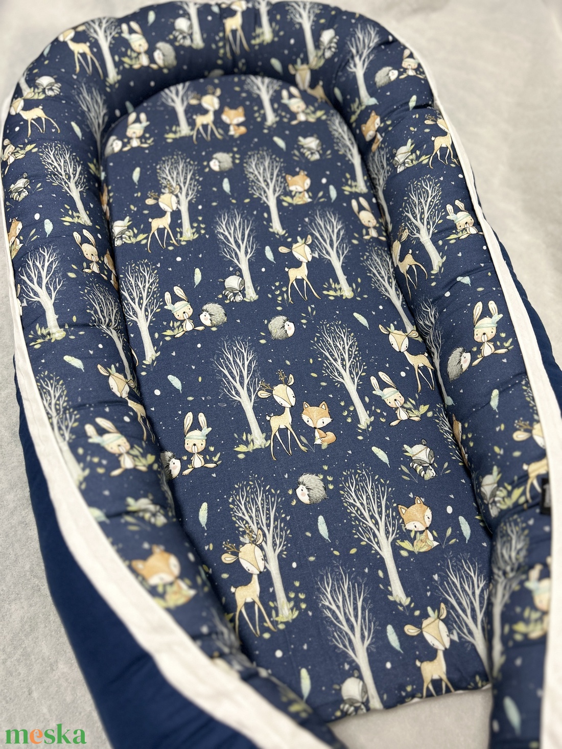 Babafészek kék állatok - baba - mama - baba ágynemű - babafészek - Meska.hu