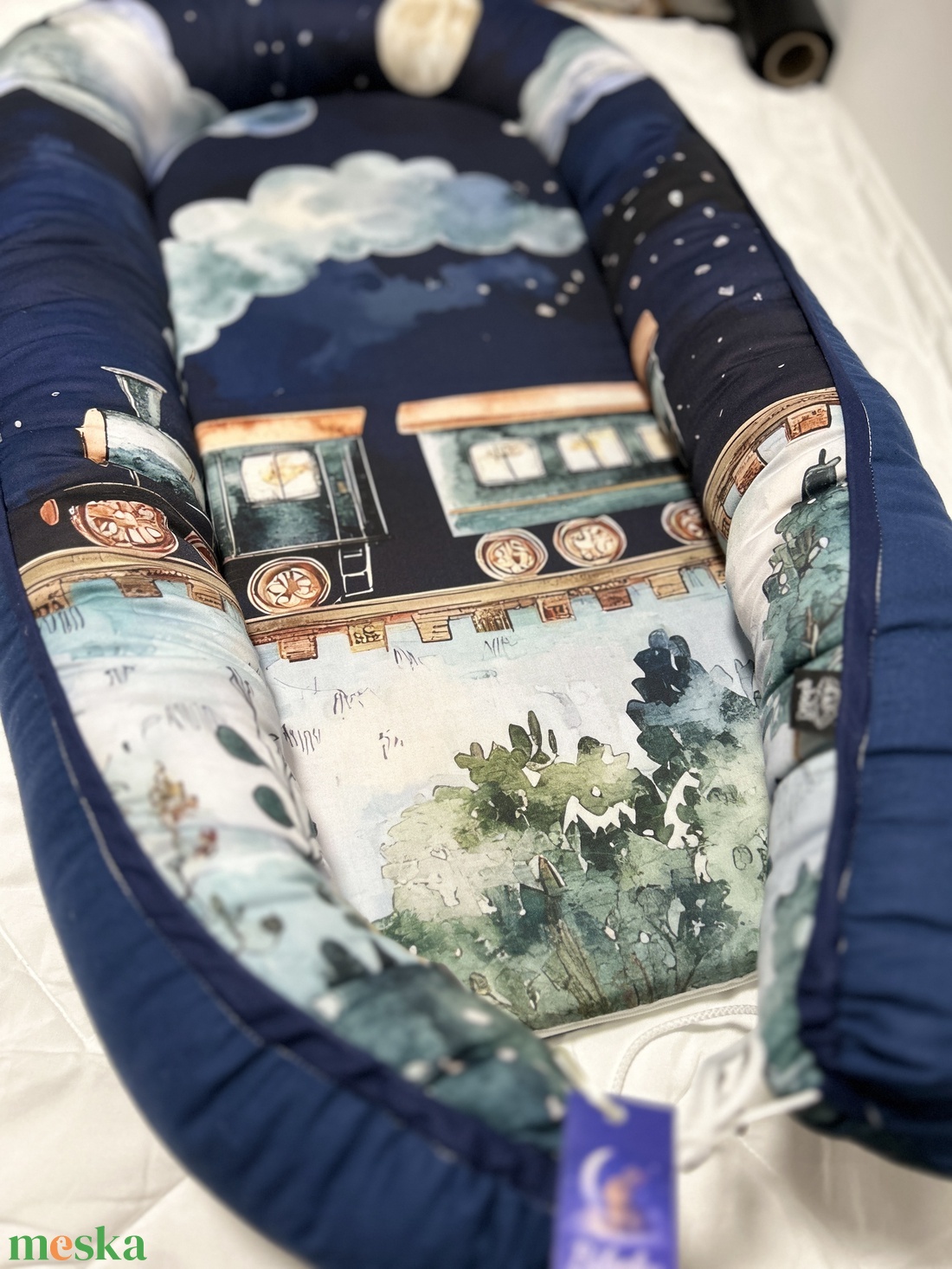 Babafészek vonat - baba - mama - baba ágynemű - babafészek - Meska.hu