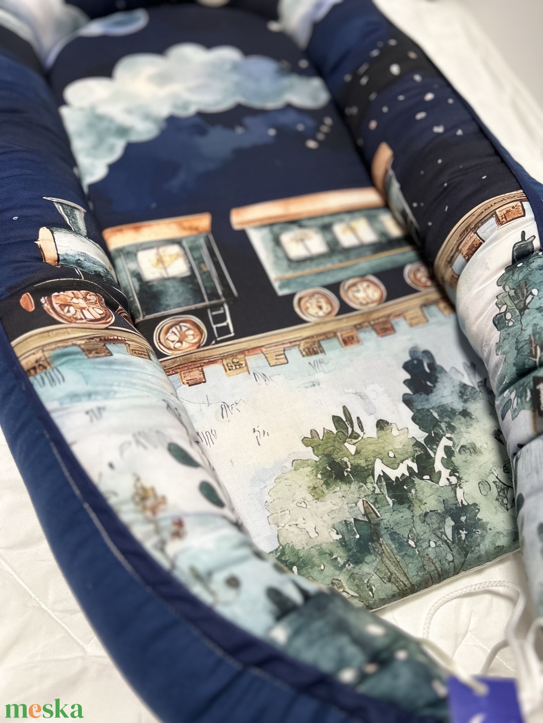 Babafészek vonat - baba - mama - baba ágynemű - babafészek - Meska.hu