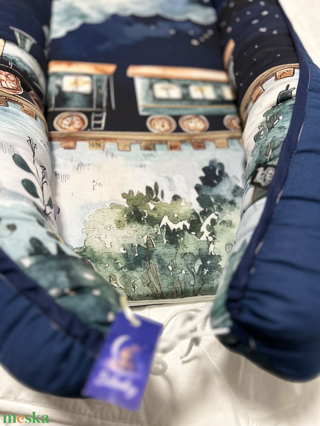 Babafészek vonat - baba - mama - baba ágynemű - babafészek - Meska.hu