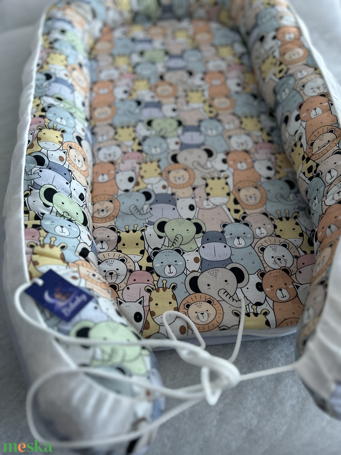Babafészek színes állatok - baba - mama - baba ágynemű - babafészek - Meska.hu