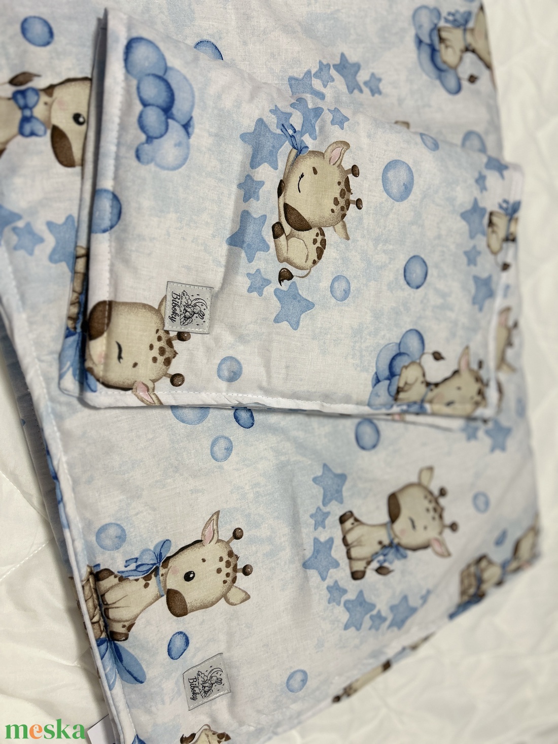 Takaró és párna szett zsiráf - baba - mama - baba ágynemű - szett kiságyba - Meska.hu