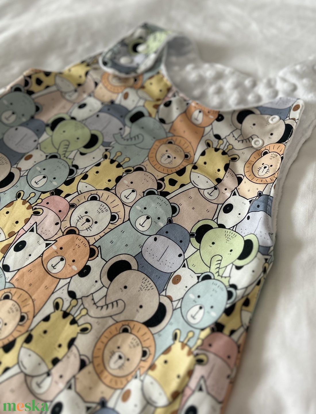 Téli tipegő hálózsák színes állatok - baba - mama - babaruházat - tipegőhálózsák - Meska.hu