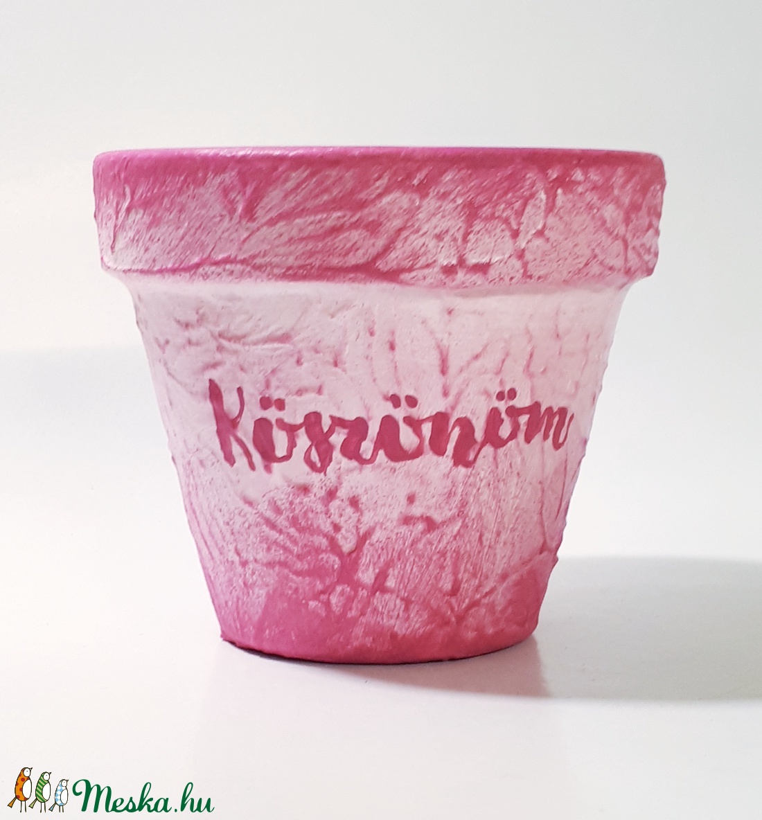 Köszönöm feliratos pink kaspó, kézzel festett virágcserép nőnapra, anyáknapjára, születésnapra, névnapra, búcsúztatóra. - otthon & lakás - ház & kert - cserép & kaspó - Meska.hu Köszönöm feliratos pink kaspó, kézzel festett virágcserép nőnapra, anyáknapjára, születésnapra, névnapra, búcsúztatóra. - otthon & lakás - ház & kert - cserép & kaspó - Meska.hu