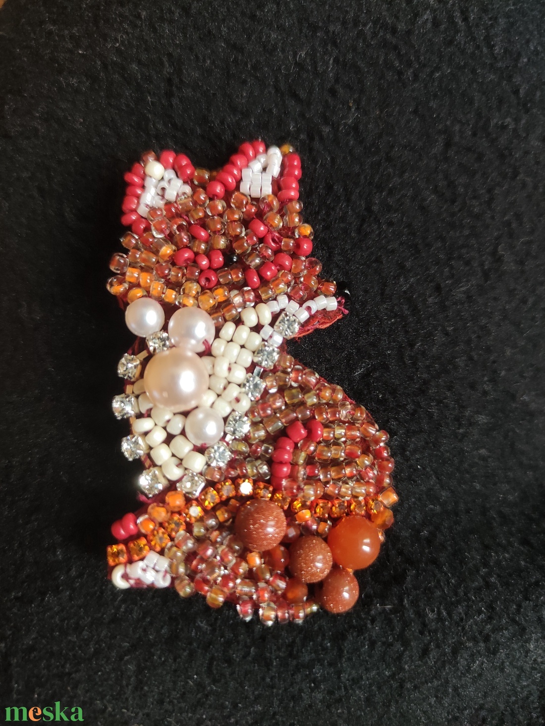 Róka bross - ékszer - kitűző és bross - Meska.hu