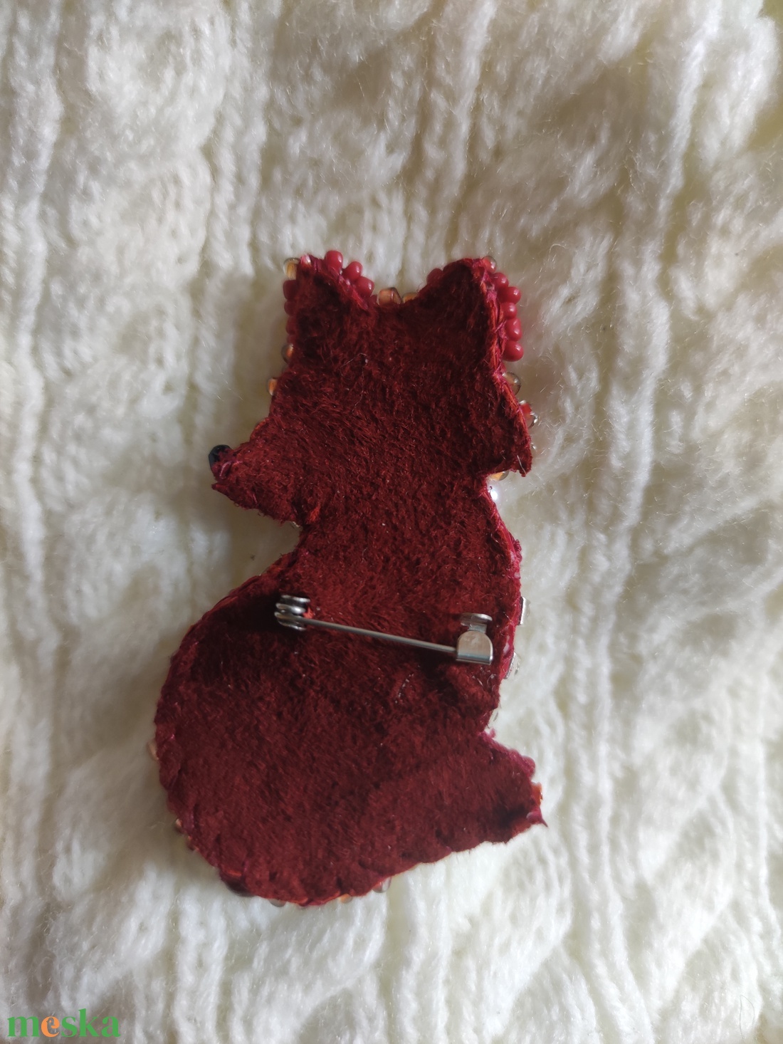 Róka bross - ékszer - kitűző és bross - Meska.hu