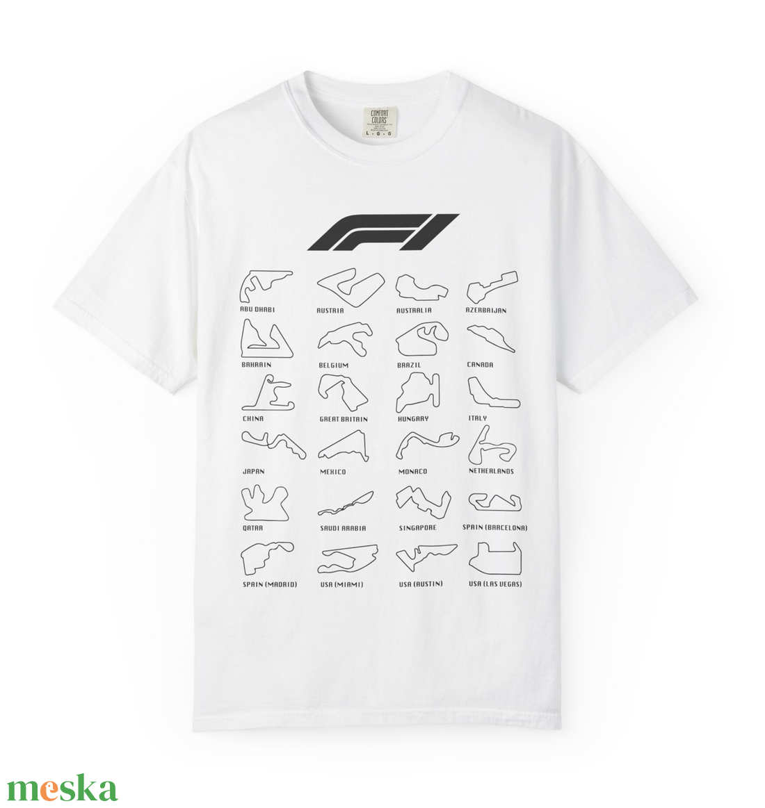 F1 Grand Prix World Tour Póló � Az összes ikonikus vonalvezetés egy helyen - ruha & divat - férfi ruha - póló - Meska.hu