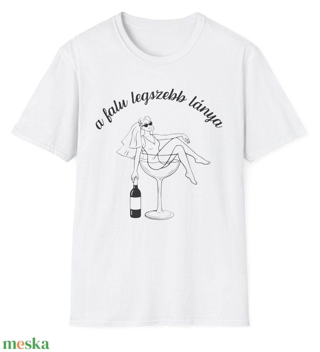 A falu legszebb lánya - vicces menyasszonyi póló - esküvő - lánybúcsú - Meska.hu