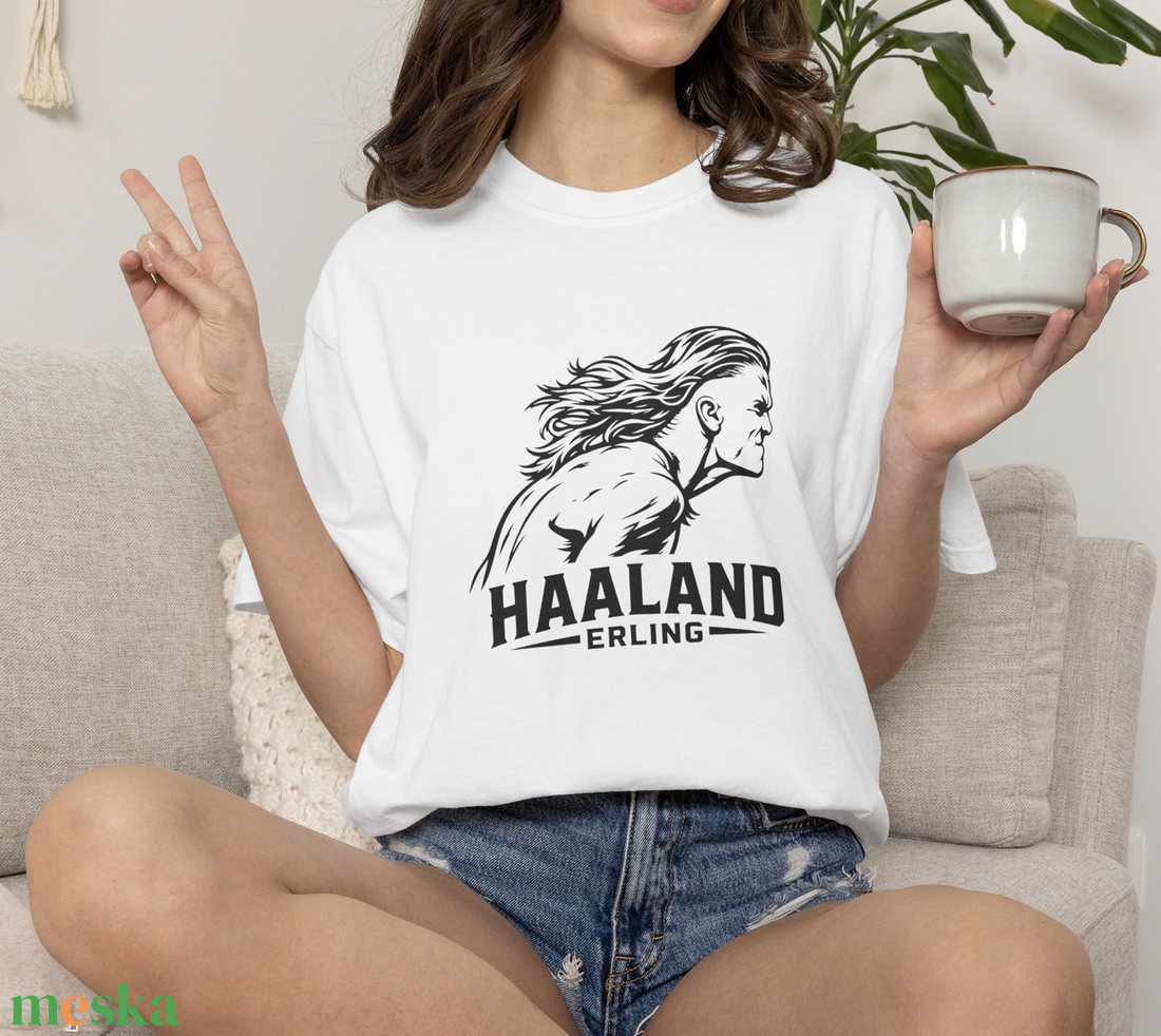 Erling Haaland vicces póló - ruha & divat - férfi ruha - póló - Meska.hu