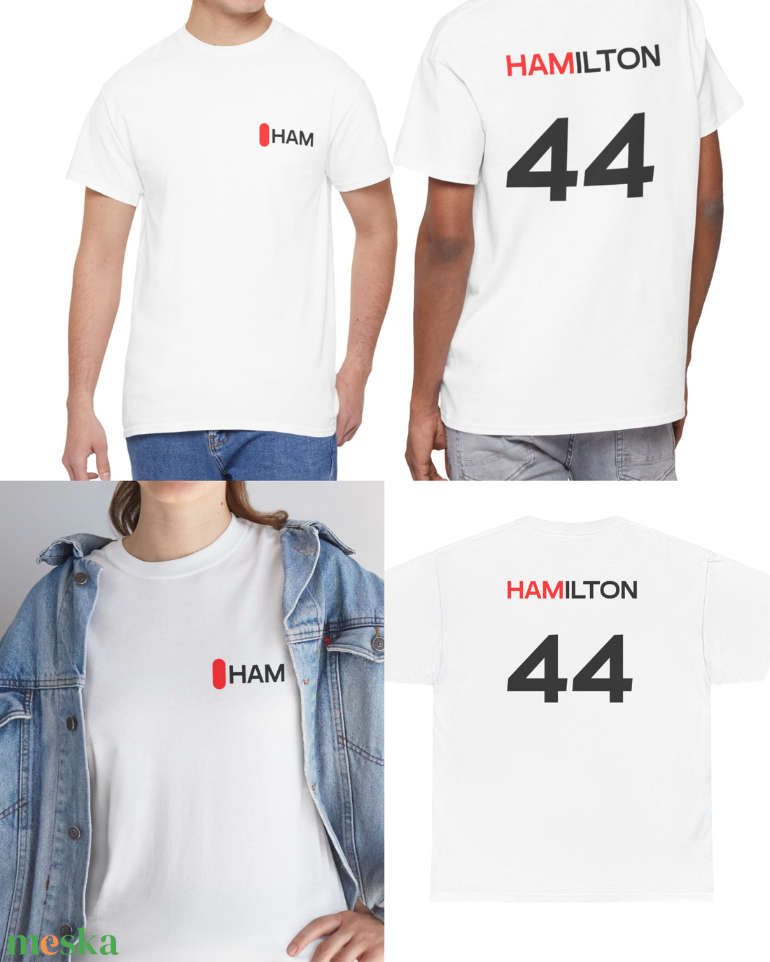 F1 Ferrari póló � Hamilton 44 - Leclerc 16 - ruha & divat - férfi ruha - póló - Meska.hu