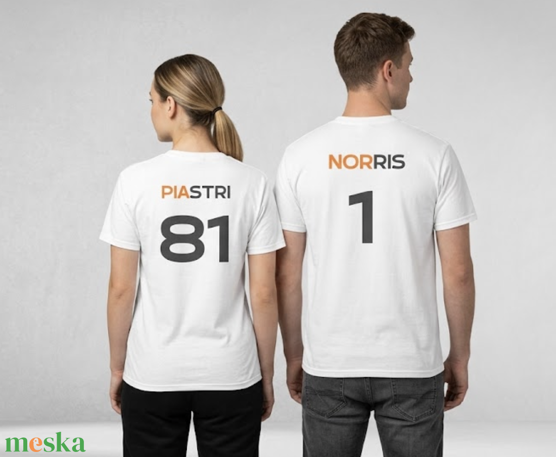 F1 McLaren póló � Norris 1 - Piastri 80 - ruha & divat - férfi ruha - póló - Meska.hu