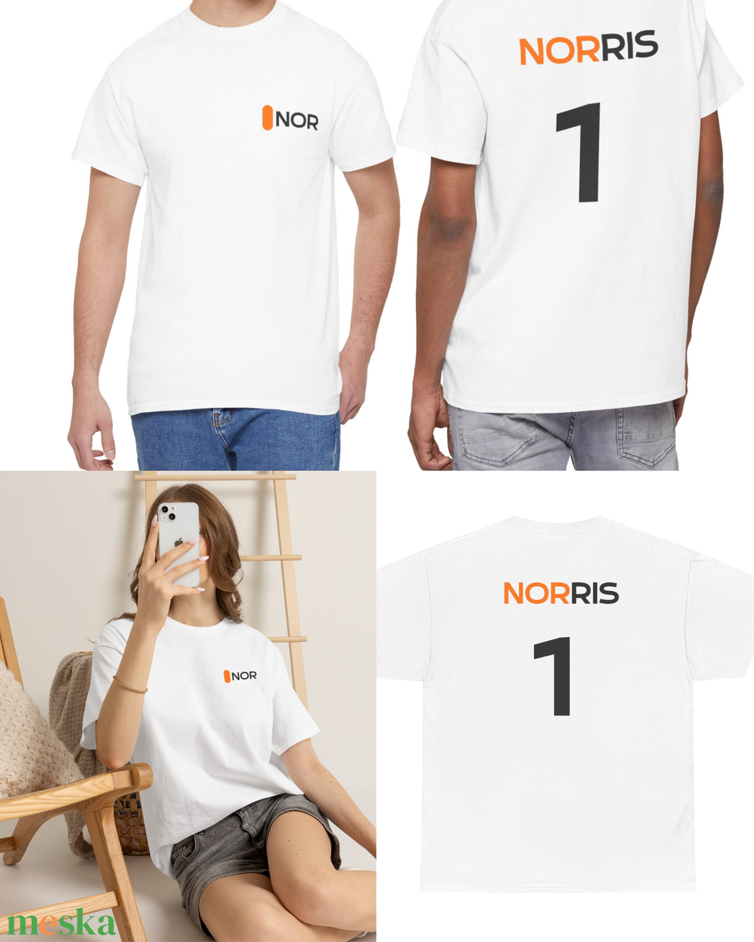 F1 McLaren póló � Norris 1 - Piastri 80 - ruha & divat - férfi ruha - póló - Meska.hu