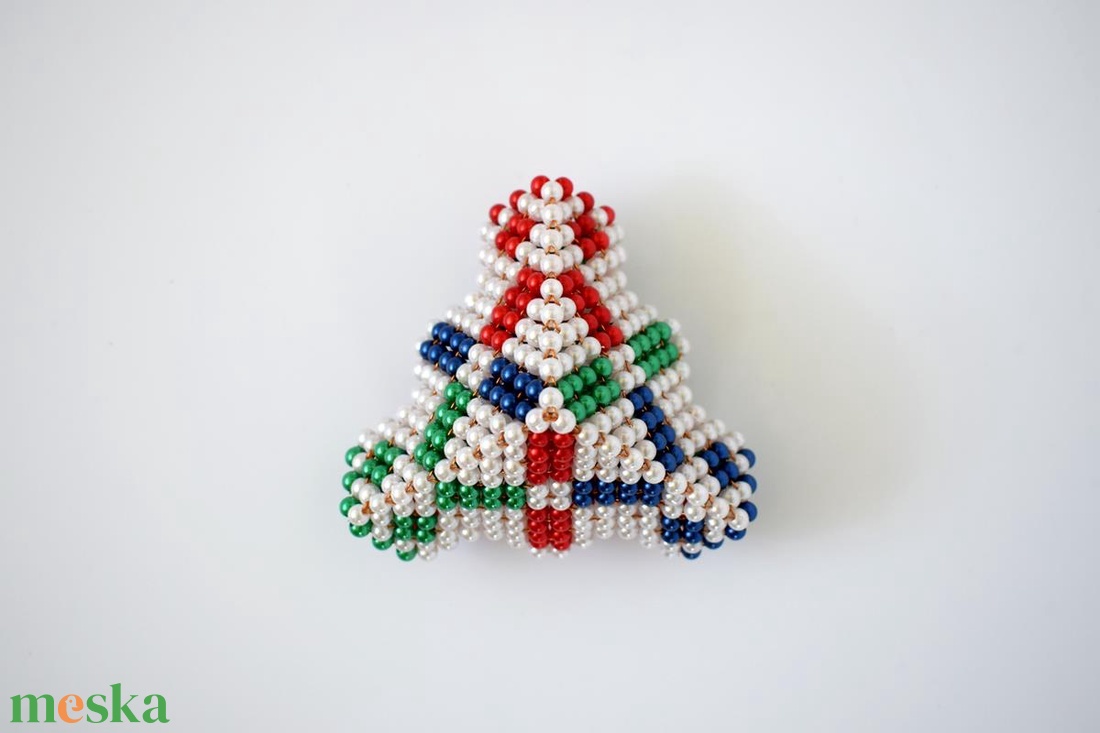 Piros-zöld-kék lépcsős piramis fehér háttérrel - otthon & életmód - dekoráció - dísztárgy - Meska.hu