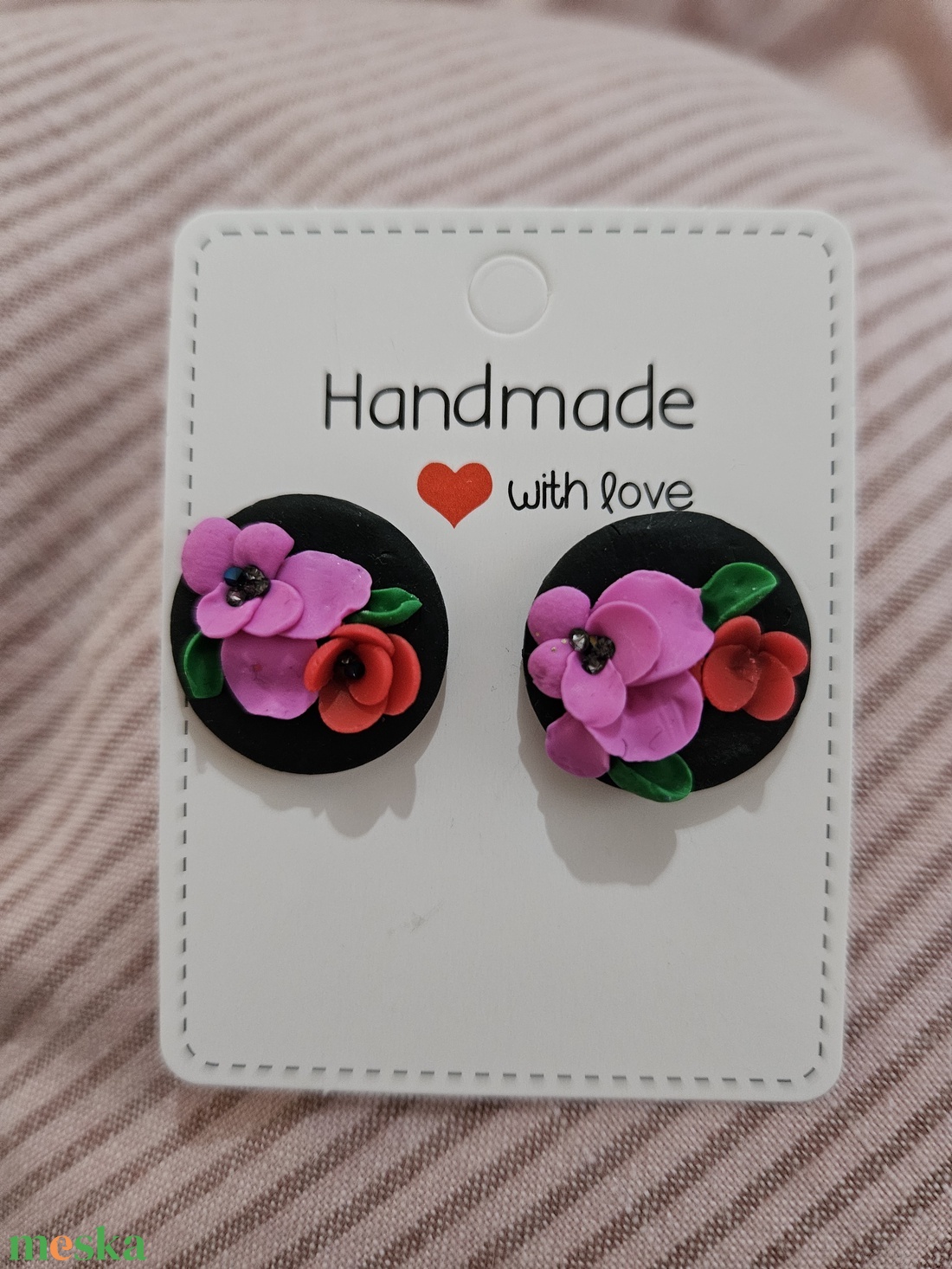 Dia de Muertos hangulatú fülbevaló - ékszer - fülbevaló - pötty fülbevaló - Meska.hu