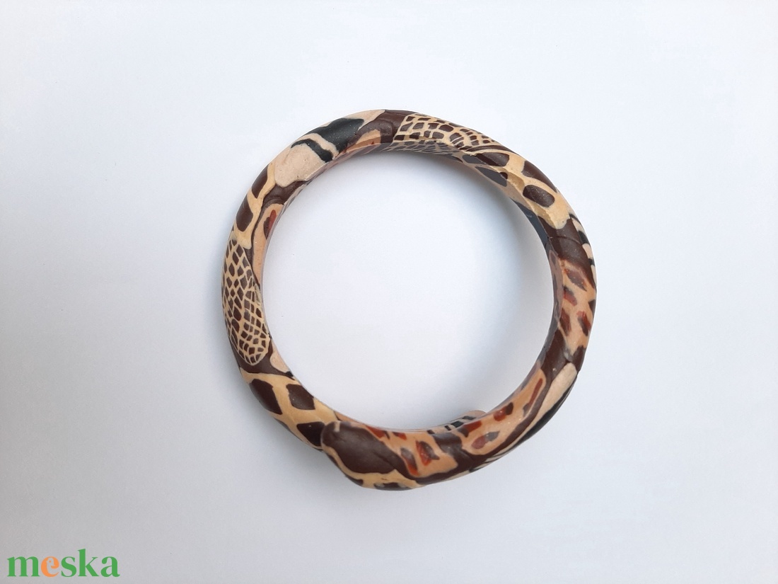 Állatbőr mintás millefiori karperec - ékszer - karkötő - karperec - Meska.hu
