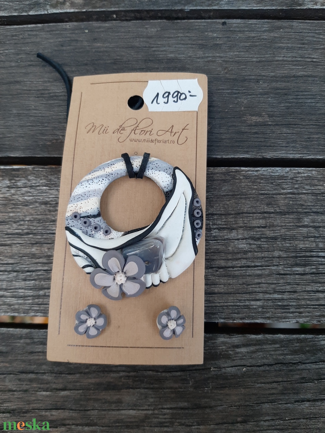 Féldrágaköves ékszergarnitúra: medál és fülbevaló - ékszer - ékszerszett - Meska.hu