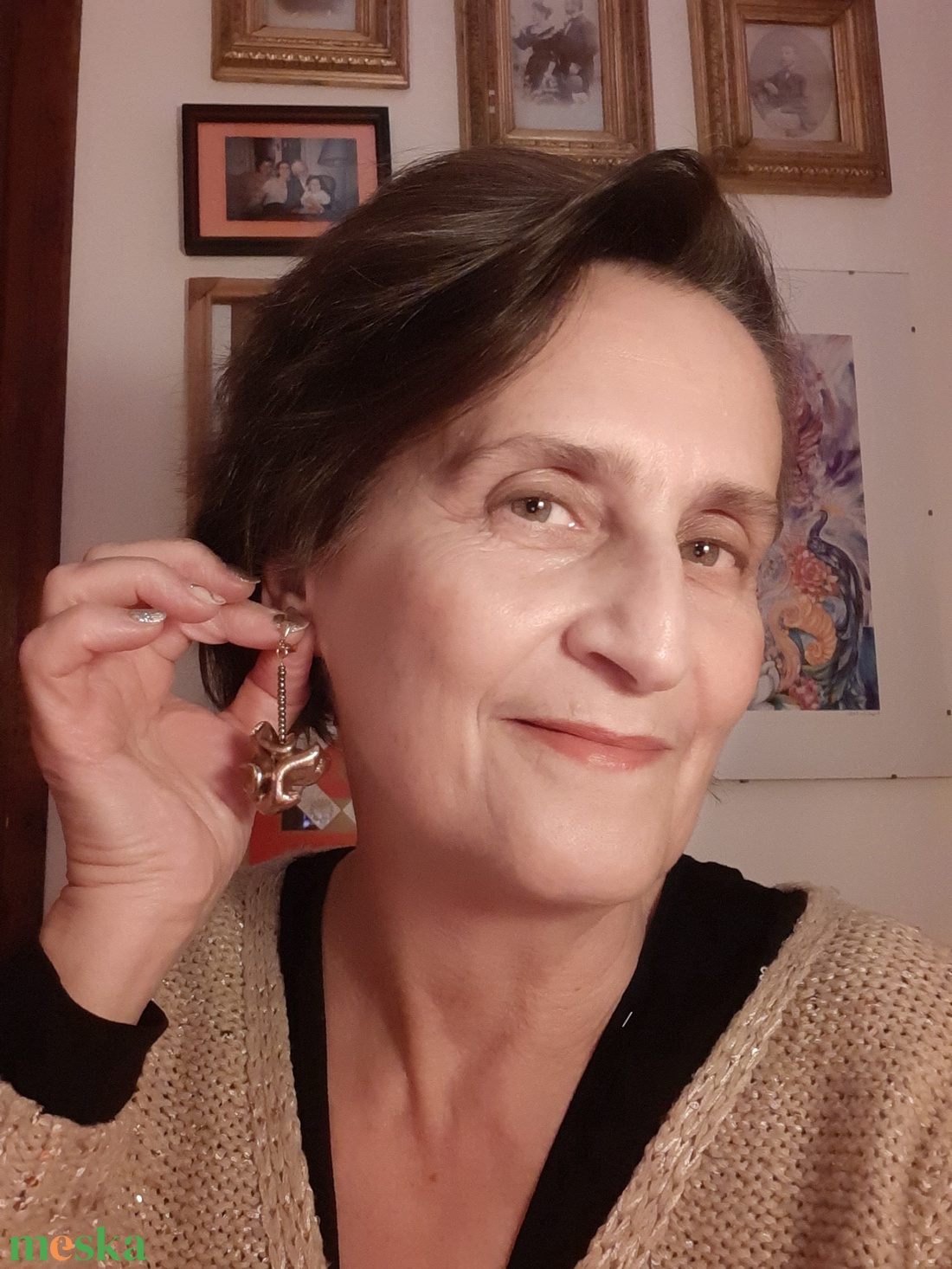 Arany csomó fülbevaló Plast-Kitt gyurmából (nem csak) Szilveszterre! - ékszer - fülbevaló - lógó fülbevaló - Meska.hu