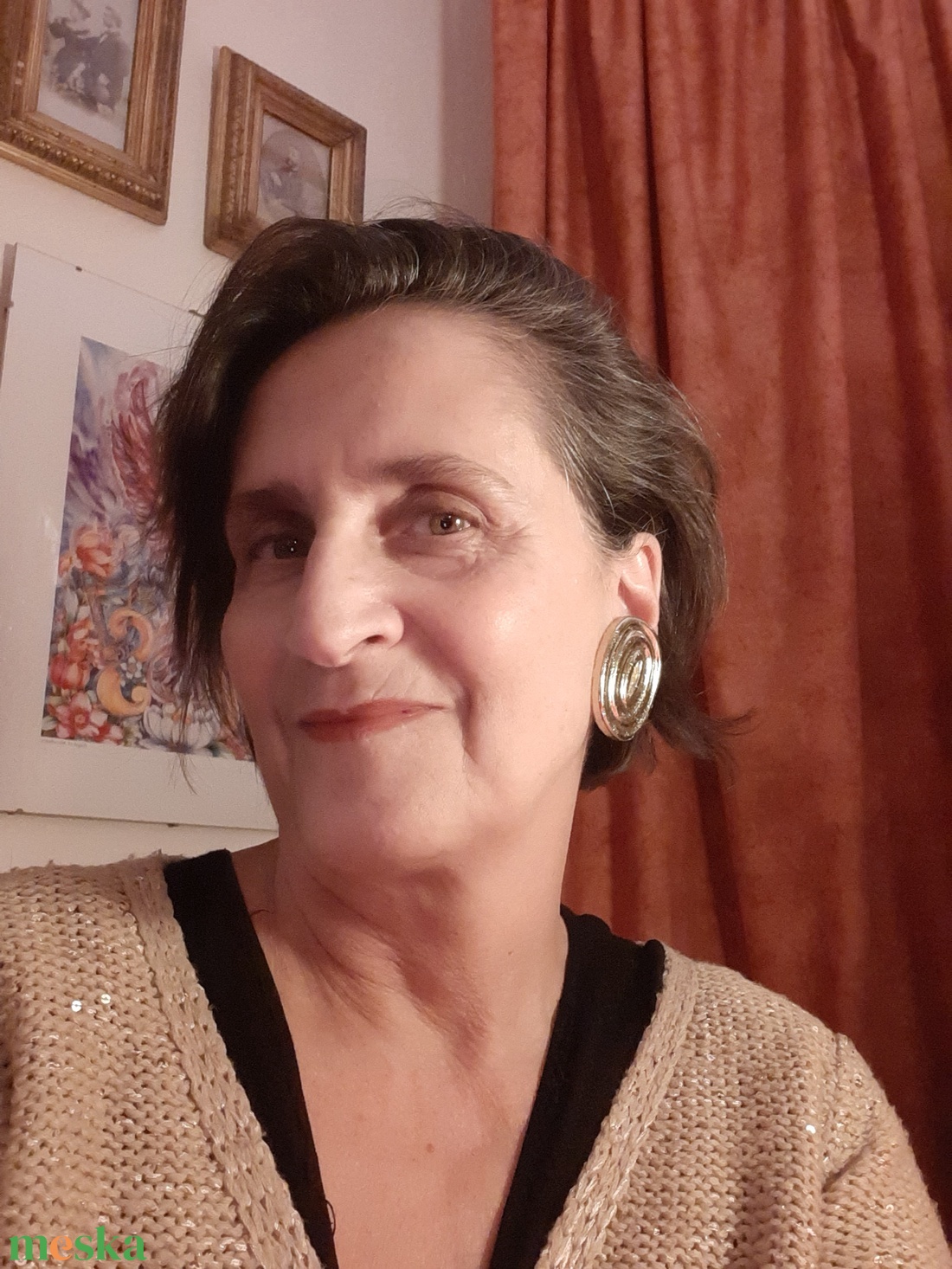 Arany nagy ovális klipsz Plast-Kitt gyurmából - ékszer - fülbevaló - klipsz - Meska.hu