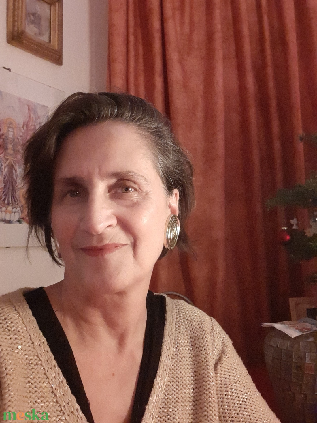 Arany nagy ovális klipsz Plast-Kitt gyurmából - ékszer - fülbevaló - klipsz - Meska.hu