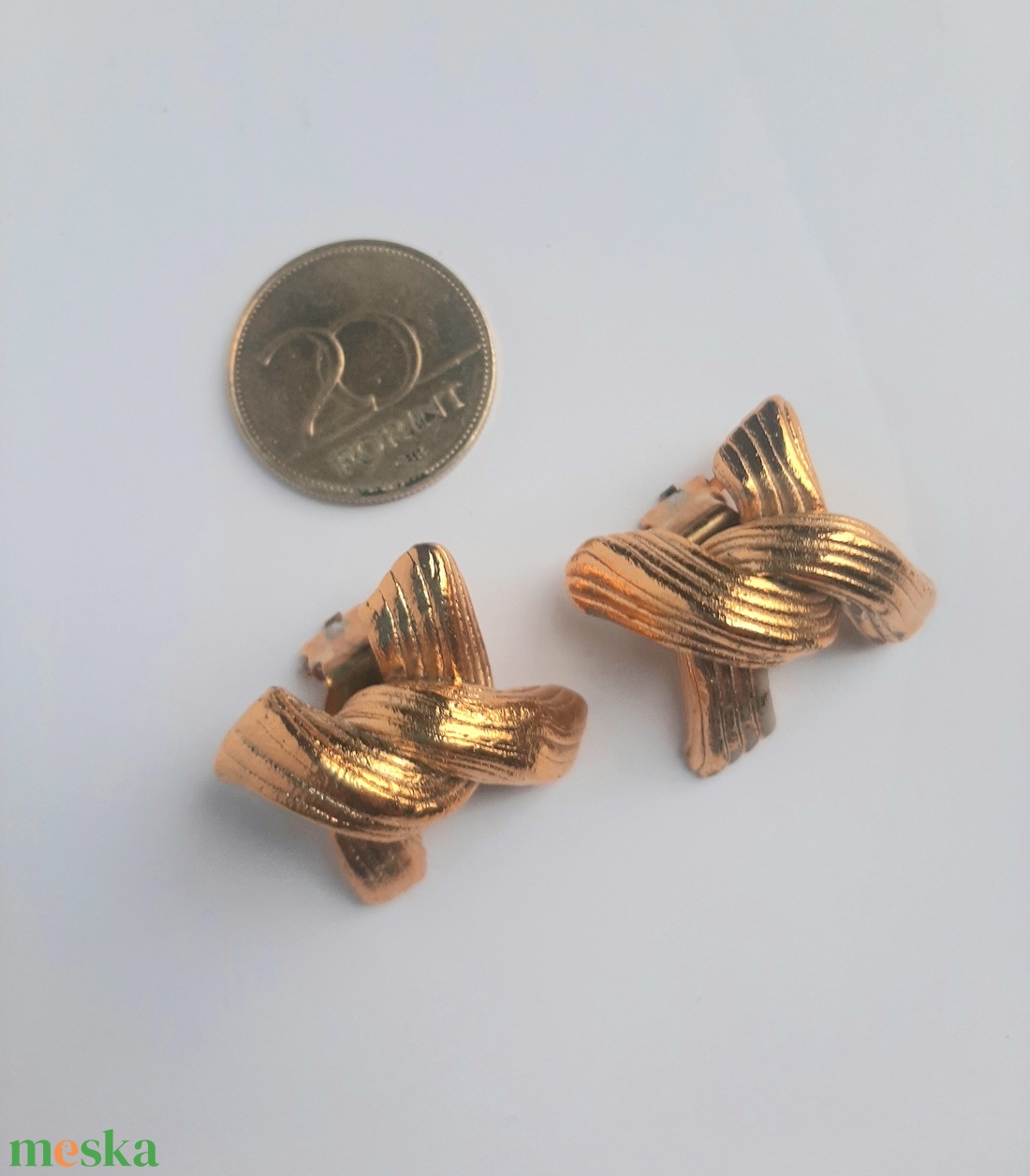  Arany keresz recés klipsz - ékszer - fülbevaló - klipsz - Meska.hu