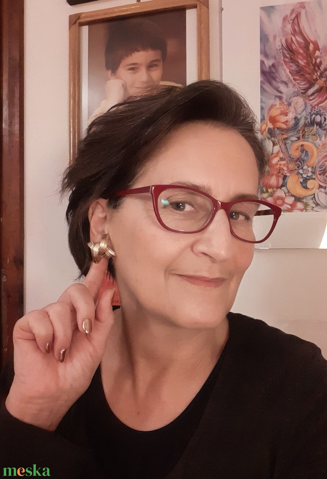  Arany keresz recés klipsz - ékszer - fülbevaló - klipsz - Meska.hu