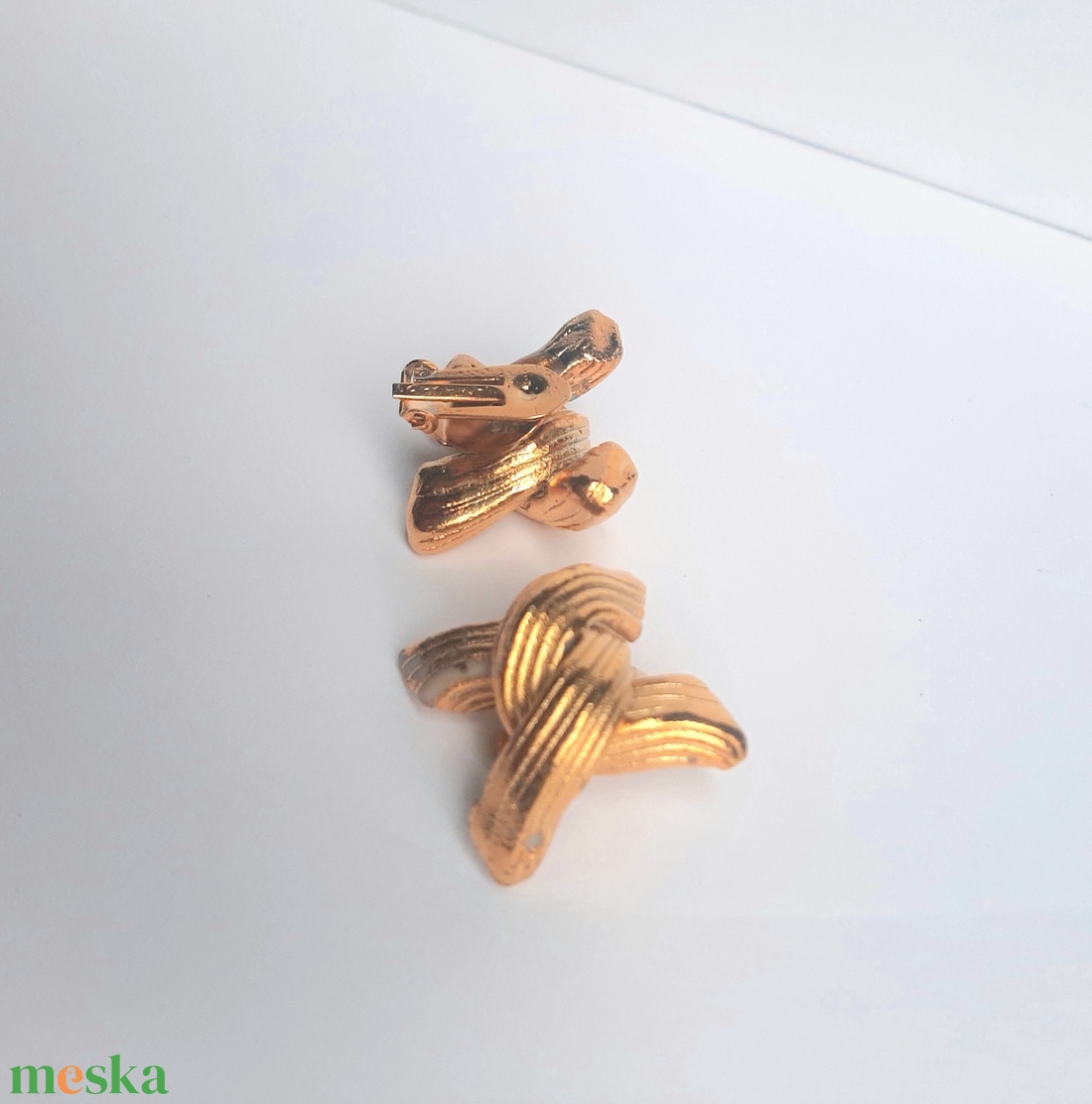  Arany keresz recés klipsz - ékszer - fülbevaló - klipsz - Meska.hu