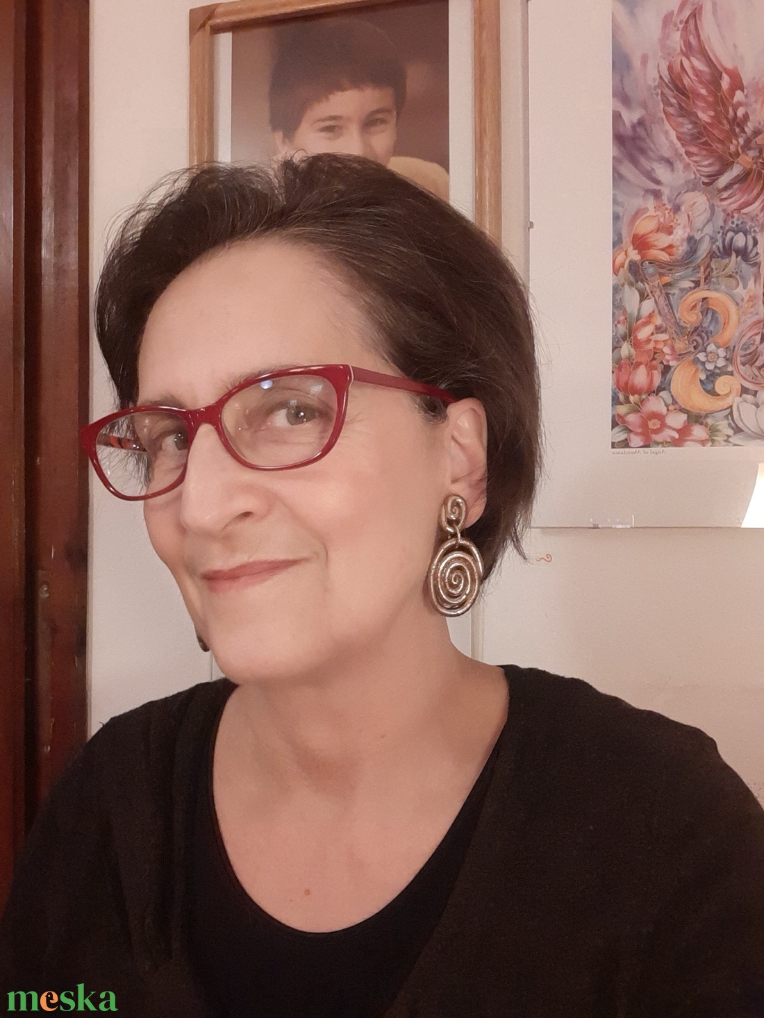  Arany spirál lógós klipsz - ékszer - fülbevaló - klipsz - Meska.hu