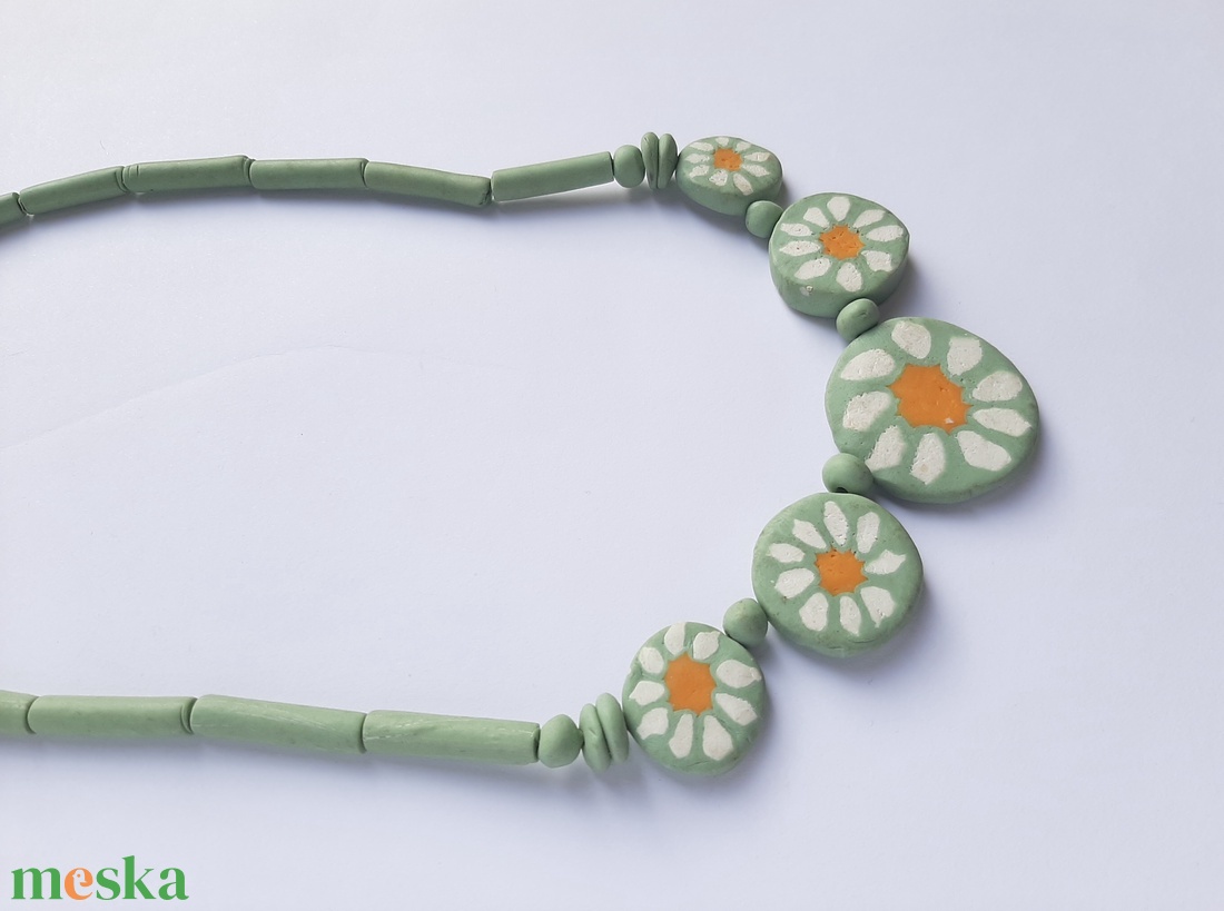 Millefiori margaréta mintás nyaklánc - esküvő - ékszer - nyaklánc - Meska.hu