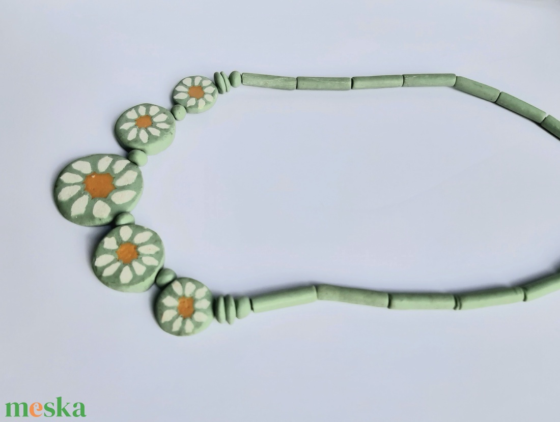 Millefiori margaréta mintás nyaklánc - esküvő - ékszer - nyaklánc - Meska.hu