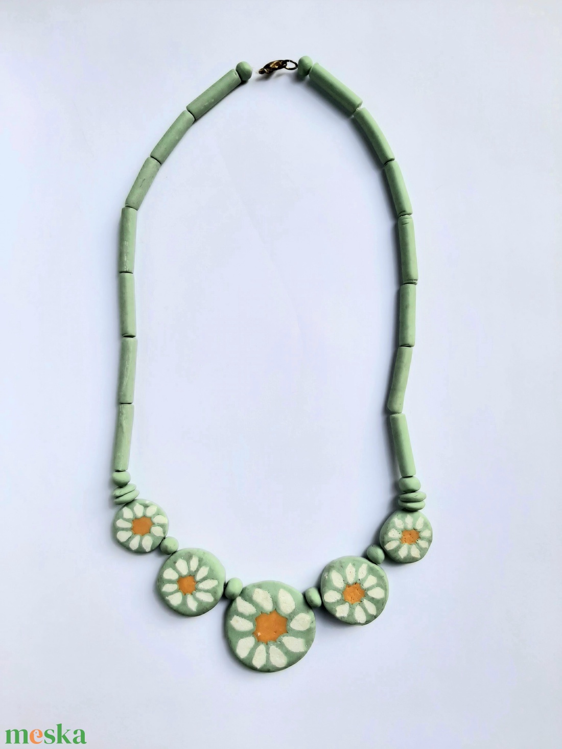 Millefiori margaréta mintás nyaklánc - esküvő - ékszer - nyaklánc - Meska.hu