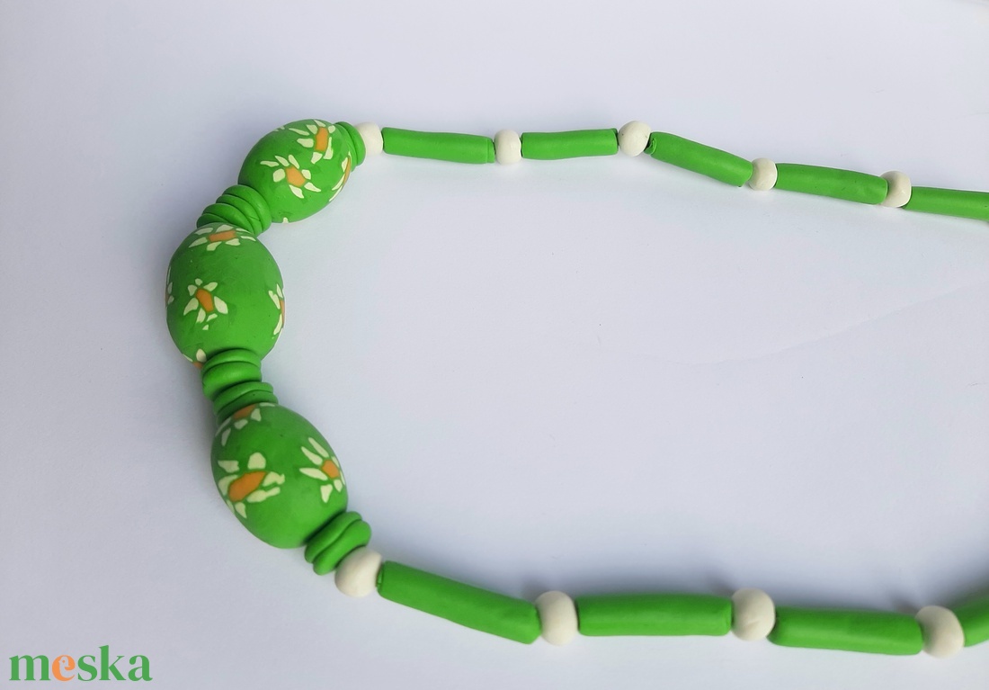 Millefiori margaréta mintás nyaklánc - esküvő - ékszer - nyaklánc - Meska.hu