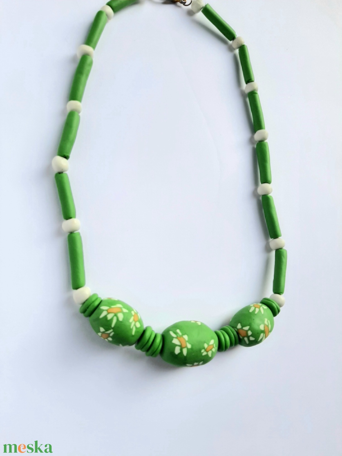 Millefiori margaréta mintás nyaklánc - esküvő - ékszer - nyaklánc - Meska.hu