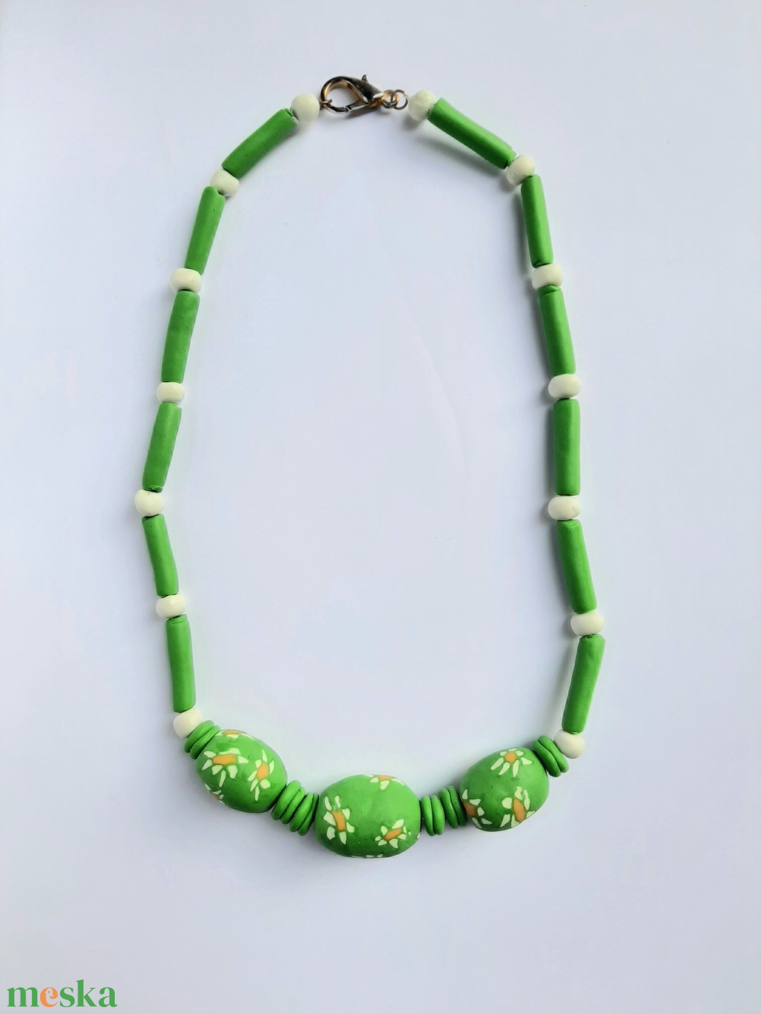 Millefiori margaréta mintás nyaklánc - esküvő - ékszer - nyaklánc - Meska.hu