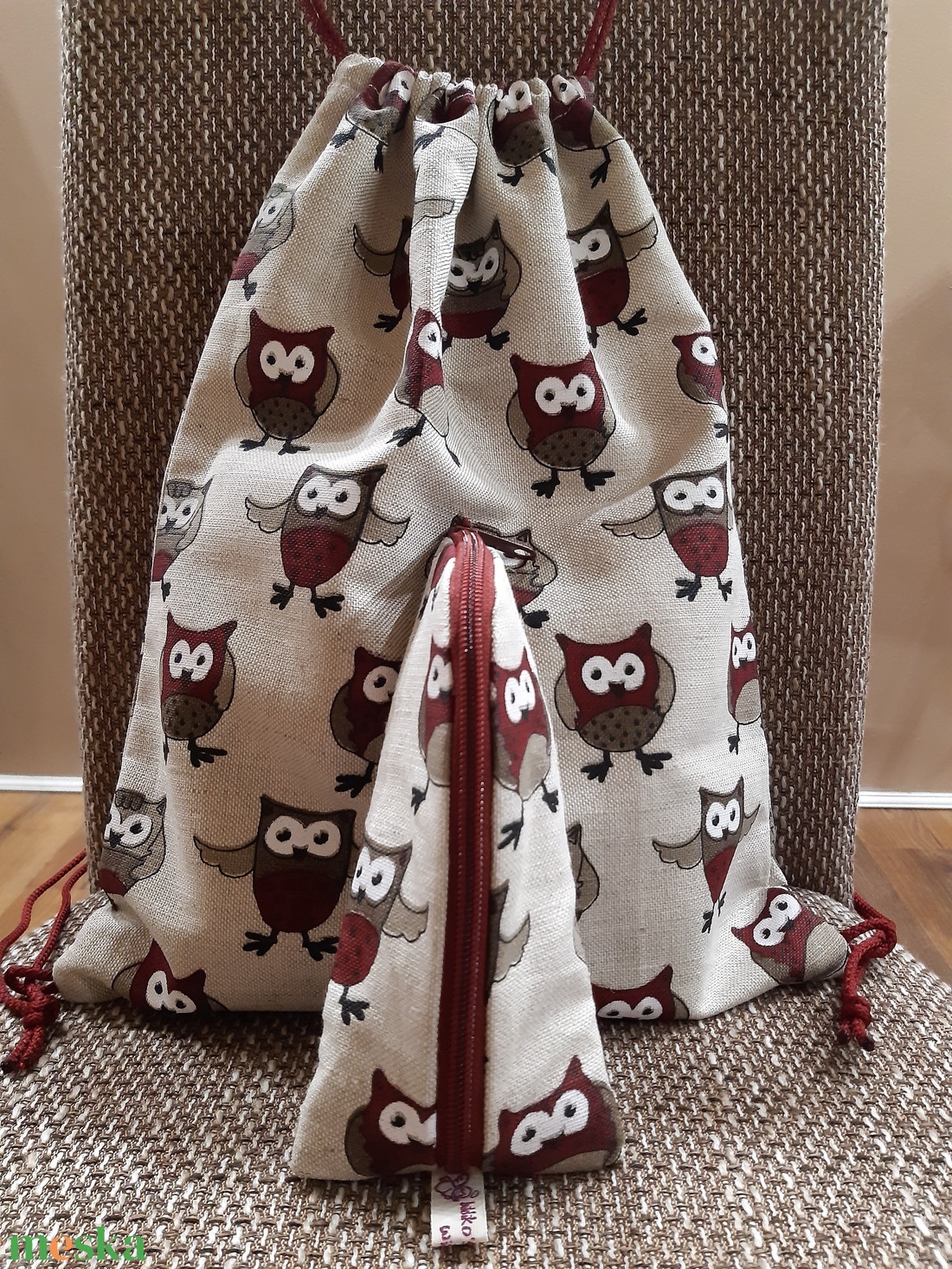 Lenvászon baglyos hátibatyu tolltartóval - táska & tok - hátizsák - Meska.hu Lenvászon baglyos hátibatyu tolltartóval - táska & tok - hátizsák - Meska.hu