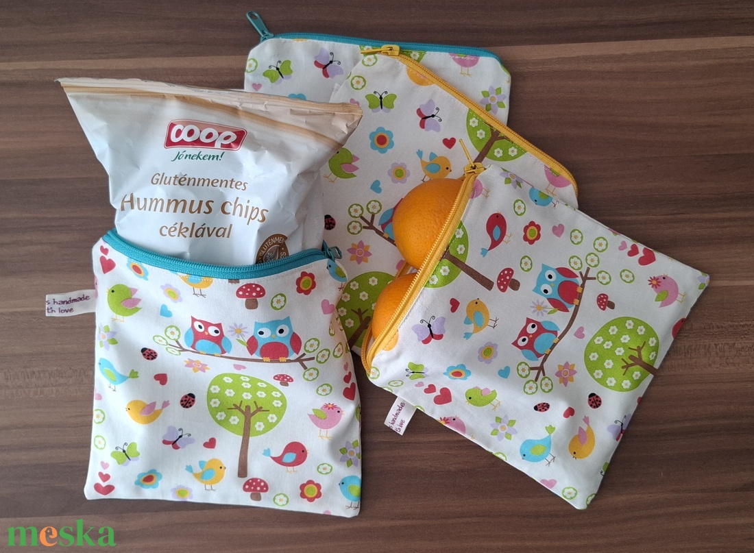 Uzsonnás tasak, baglyos - zero waste - táska & tok - uzsonna- & ebéd tartó - szendvics csomagoló - Meska.hu Uzsonnás tasak, baglyos - zero waste - táska & tok - uzsonna- & ebéd tartó - szendvics csomagoló - Meska.hu