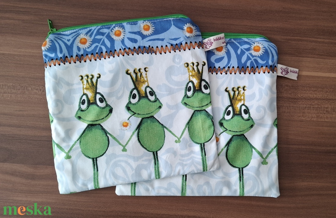 Uzsonnás tasak, békakirállyal - zero waste - táska & tok - uzsonna- & ebéd tartó - szendvics csomagoló - Meska.hu Uzsonnás tasak, békakirállyal - zero waste - táska & tok - uzsonna- & ebéd tartó - szendvics csomagoló - Meska.hu