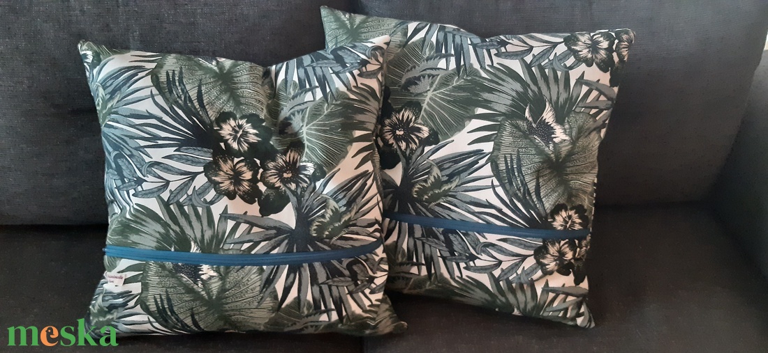 Párnahuzat trópusi mintával, zöld  - otthon & életmód - lakástextil - párna & párnahuzat - Meska.hu