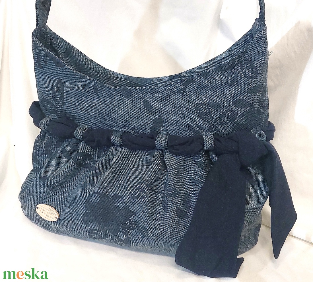 kék masnis táska - táska & tok - kézitáska & válltáska - válltáska - Meska.hu