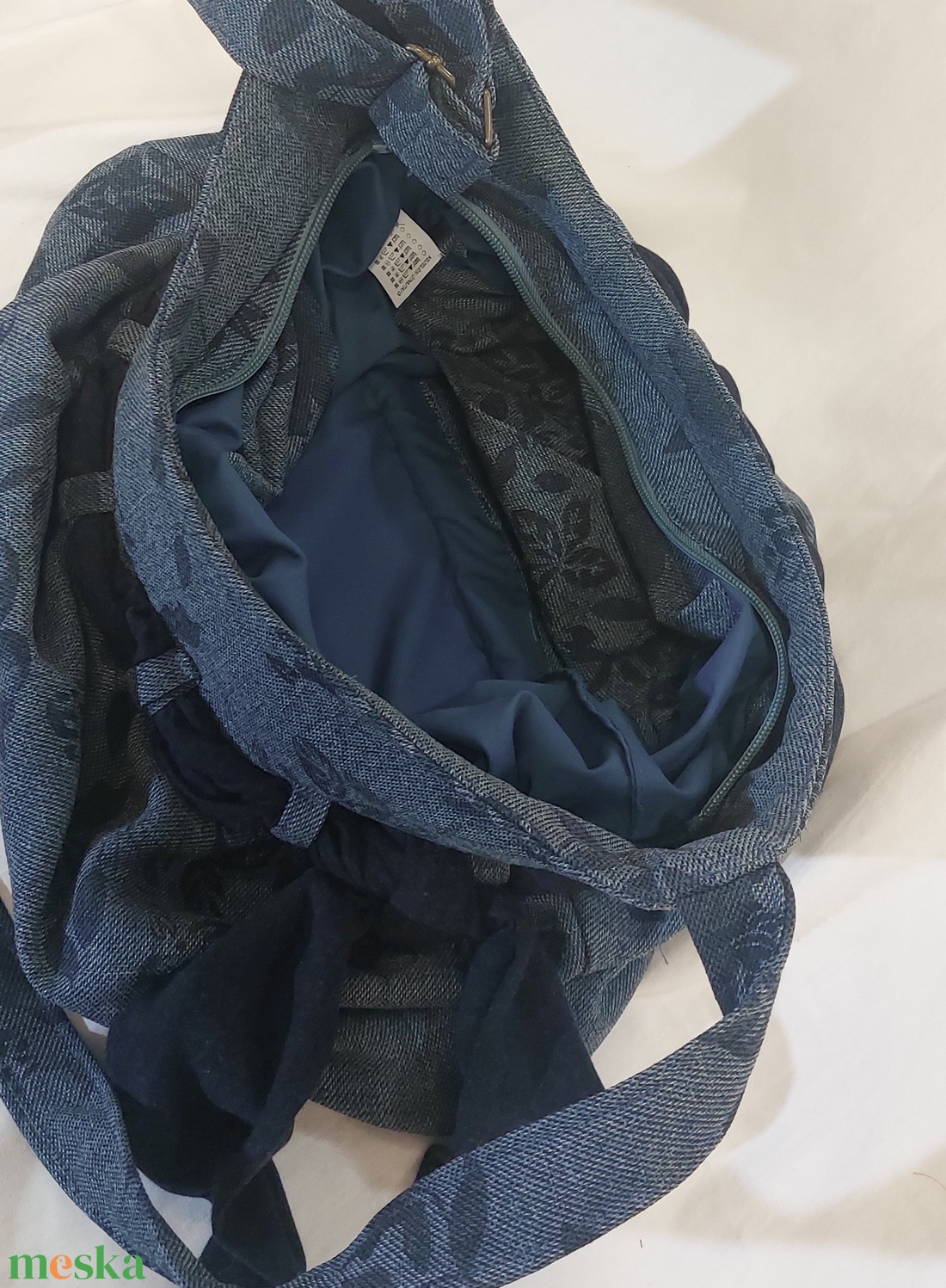 kék masnis táska - táska & tok - kézitáska & válltáska - válltáska - Meska.hu