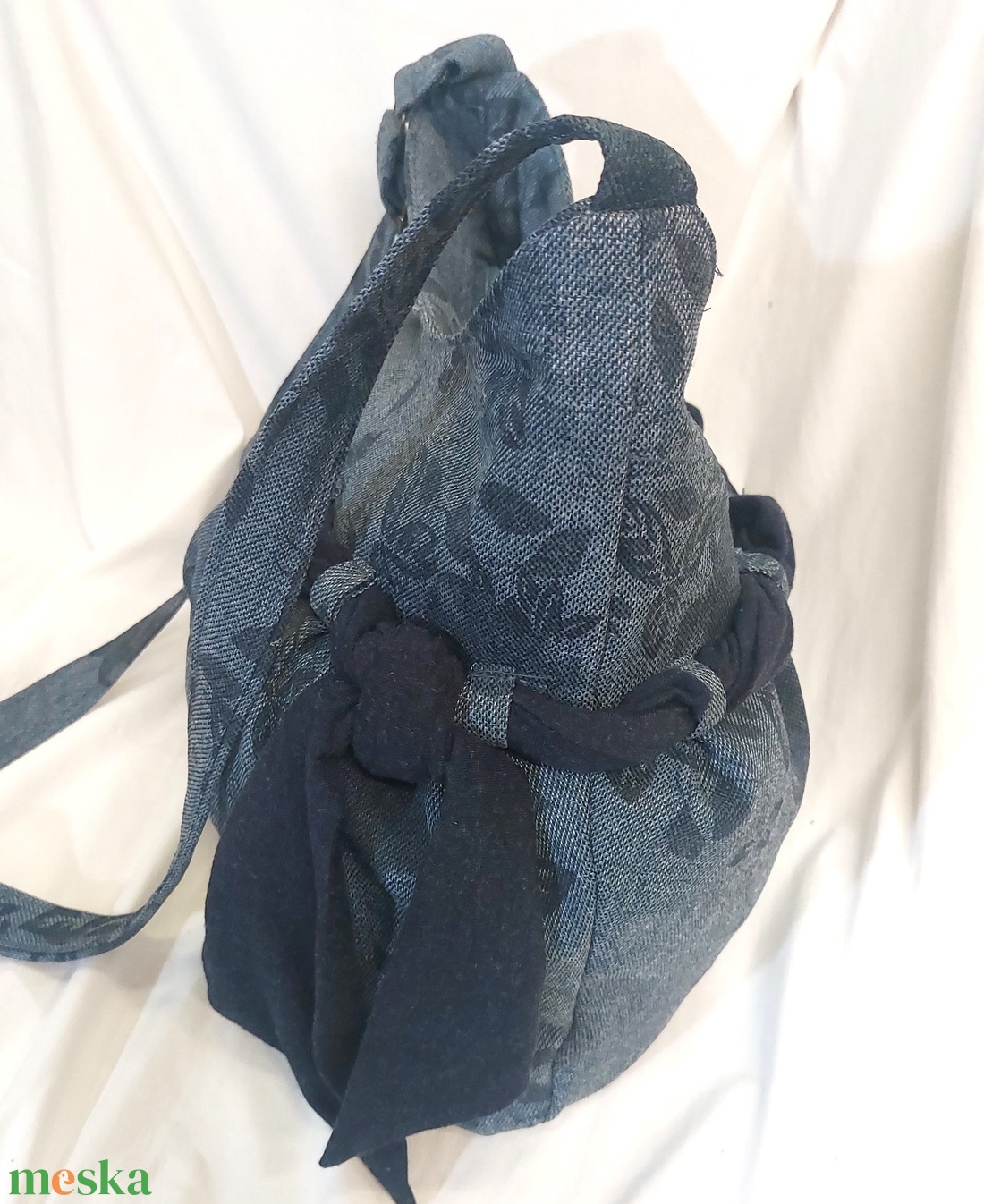 kék masnis táska - táska & tok - kézitáska & válltáska - válltáska - Meska.hu