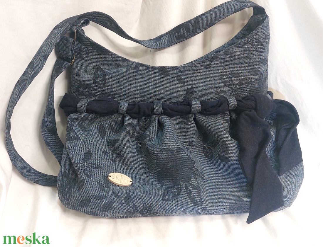 kék masnis táska - táska & tok - kézitáska & válltáska - válltáska - Meska.hu