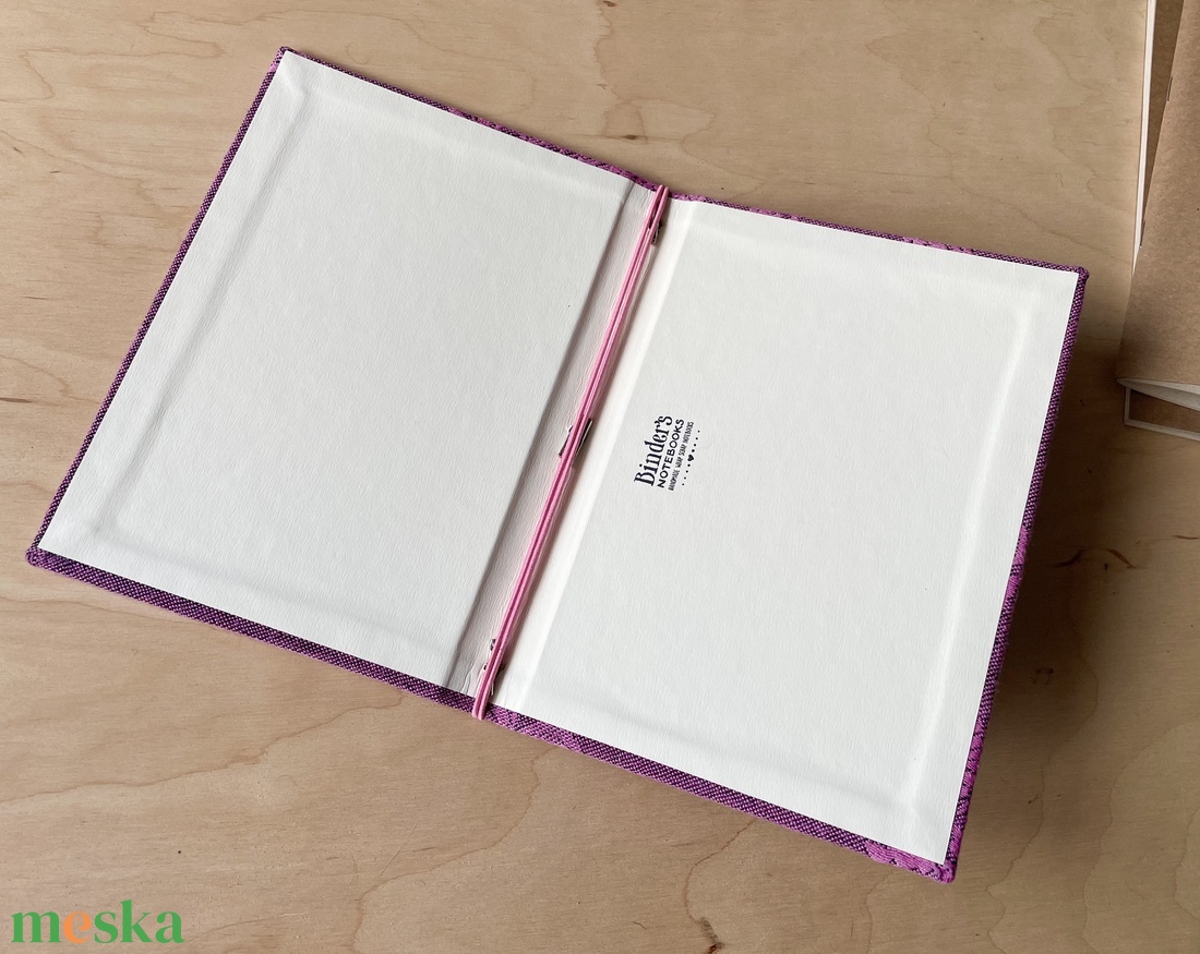 Füzettartó, füzetborító, traveller's notebook, A/5, keménytáblás, textilborítós, rózsaszín - otthon & életmód - papír, írószer - könyv- és füzetborító - Meska.hu