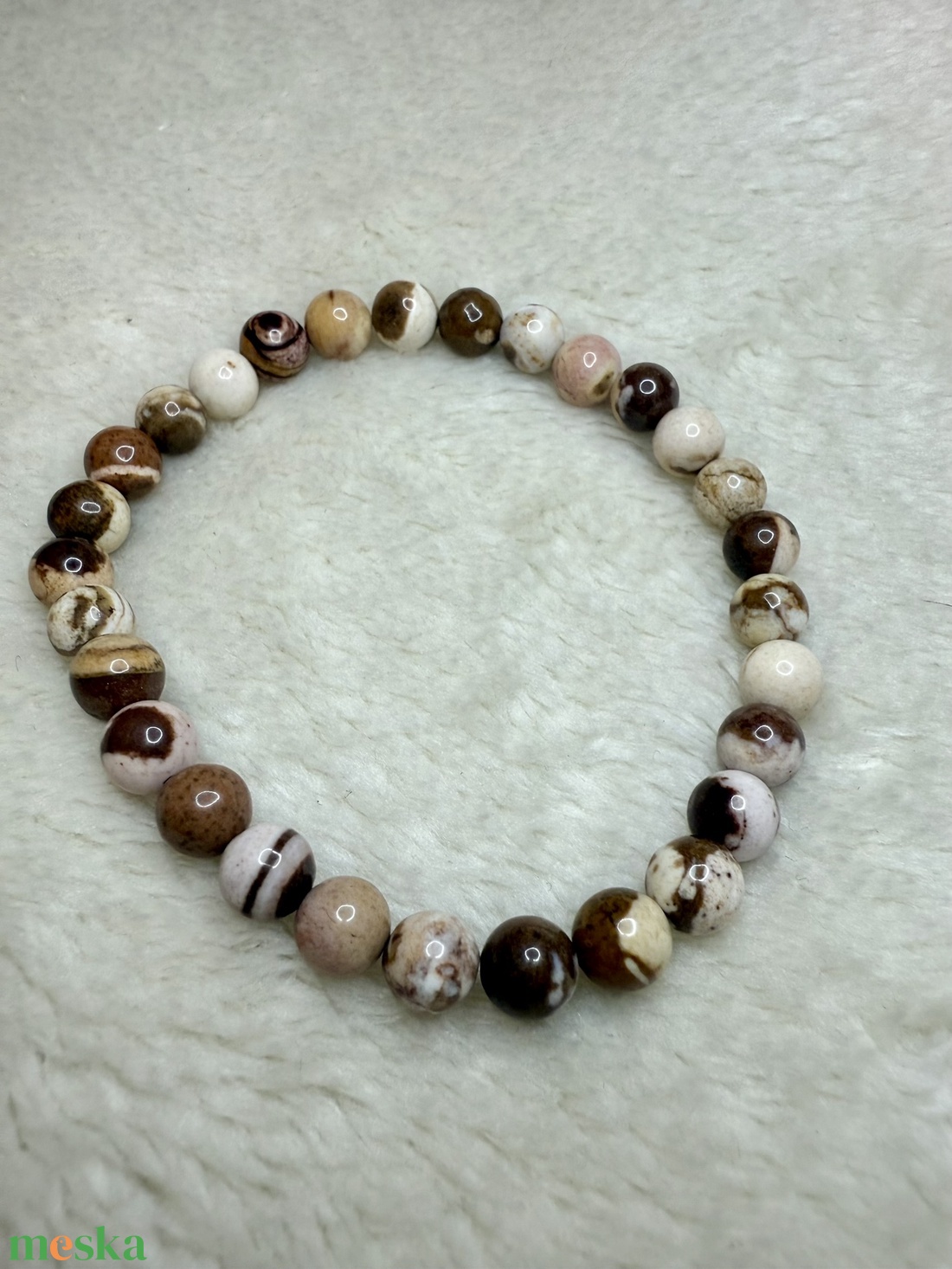 Ásvány karkötő - Cappuccino jáspis - ékszer - karkötő - ásványkarkötő - Meska.hu
