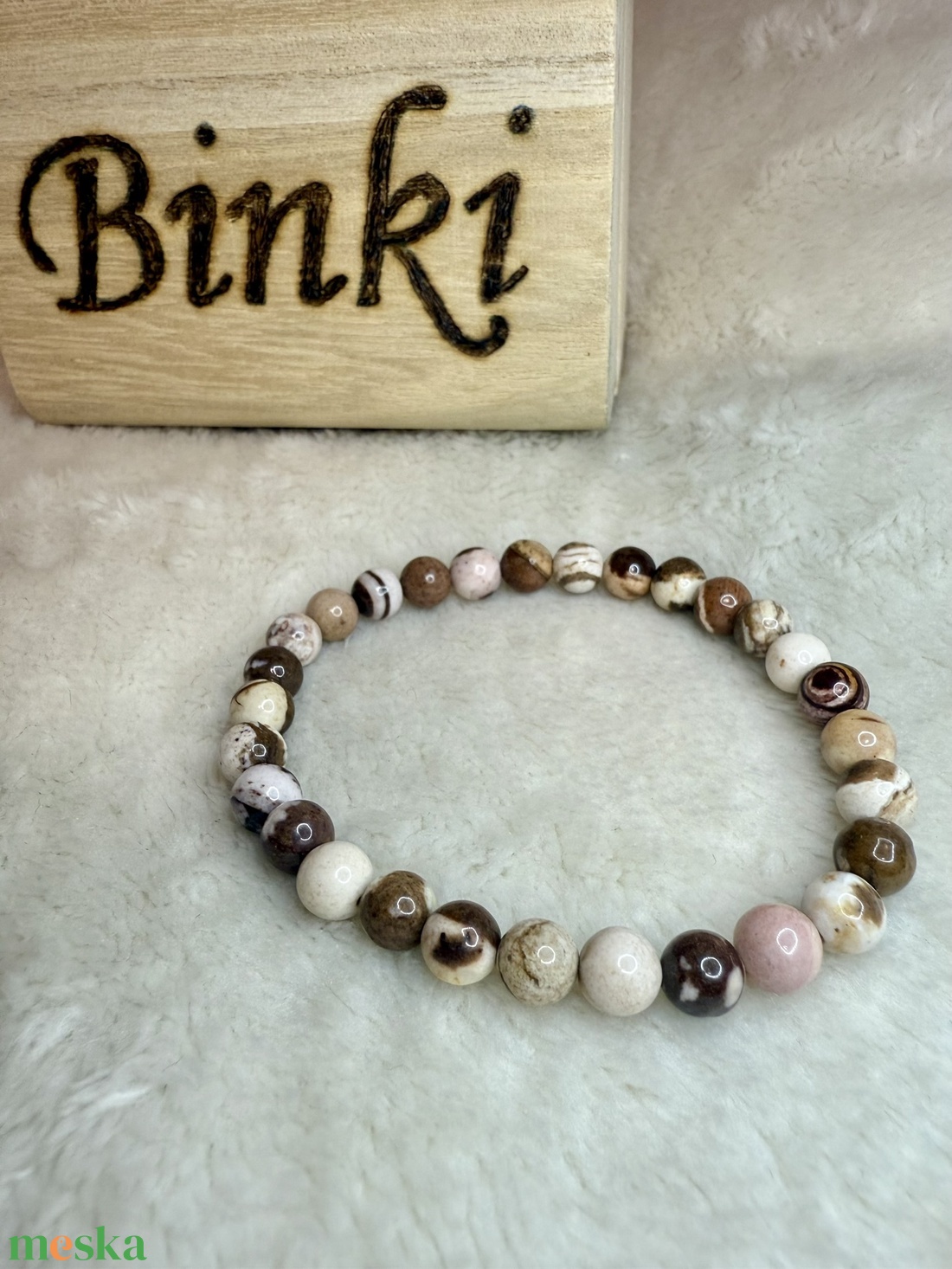 Ásvány karkötő - Cappuccino jáspis - ékszer - karkötő - ásványkarkötő - Meska.hu