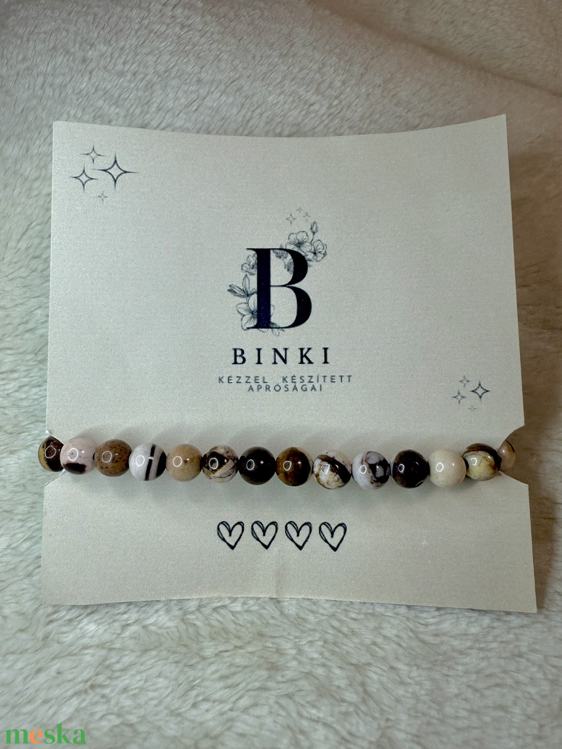 Ásvány karkötő - Cappuccino jáspis - ékszer - karkötő - ásványkarkötő - Meska.hu