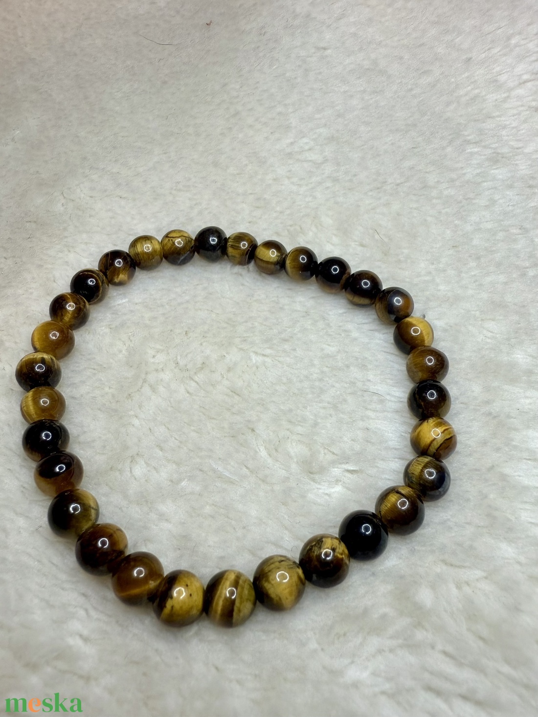 Ásvány karkötő - Tigrisszem - ékszer - karkötő - ásványkarkötő - Meska.hu